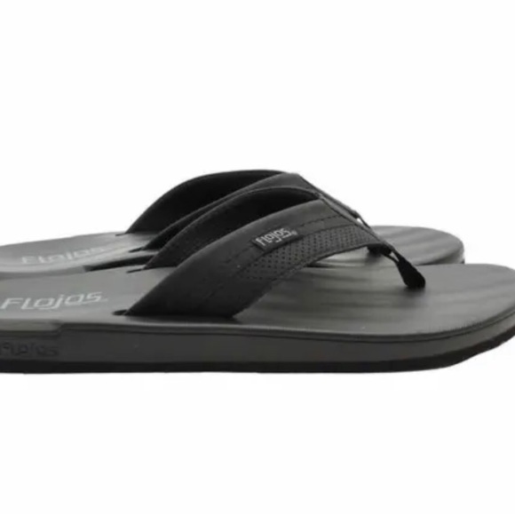 Flojos Men's Flip Flop sandal arch support mesh upper Black NEW - Picture 5 of 5